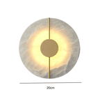 Circular LED Light Sconce With Marble Accent, Modern Nordic Style