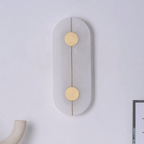 Circular LED Light Sconce With Marble Accent, Modern Nordic Style