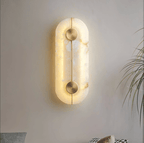 Circular LED Light Sconce With Marble Accent, Modern Nordic Style