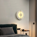 Circular LED Light Sconce With Marble Accent, Modern Nordic Style