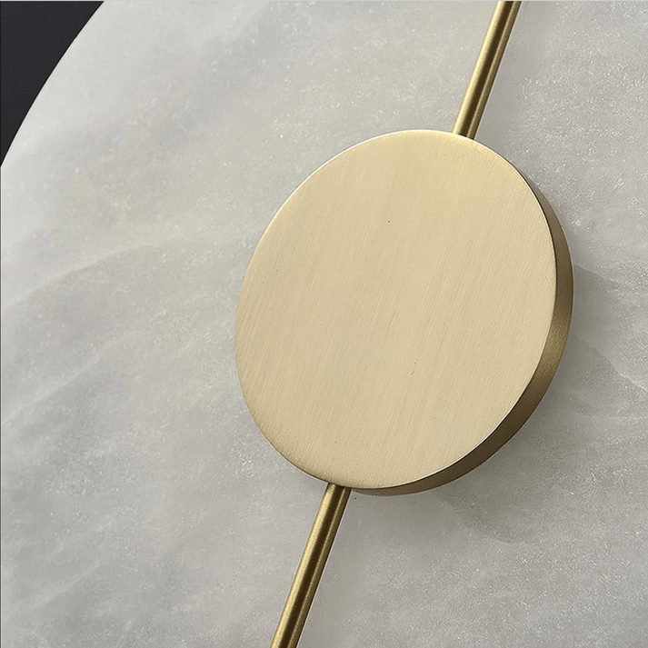 Circular LED Light Sconce With Marble Accent, Modern Nordic Style