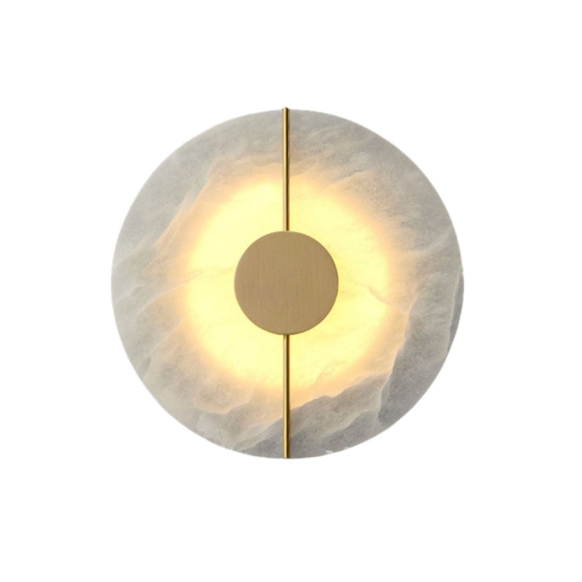 Circular LED Light Sconce With Marble Accent, Modern Nordic Style