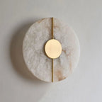 Circular LED Light Sconce With Marble Accent, Modern Nordic Style