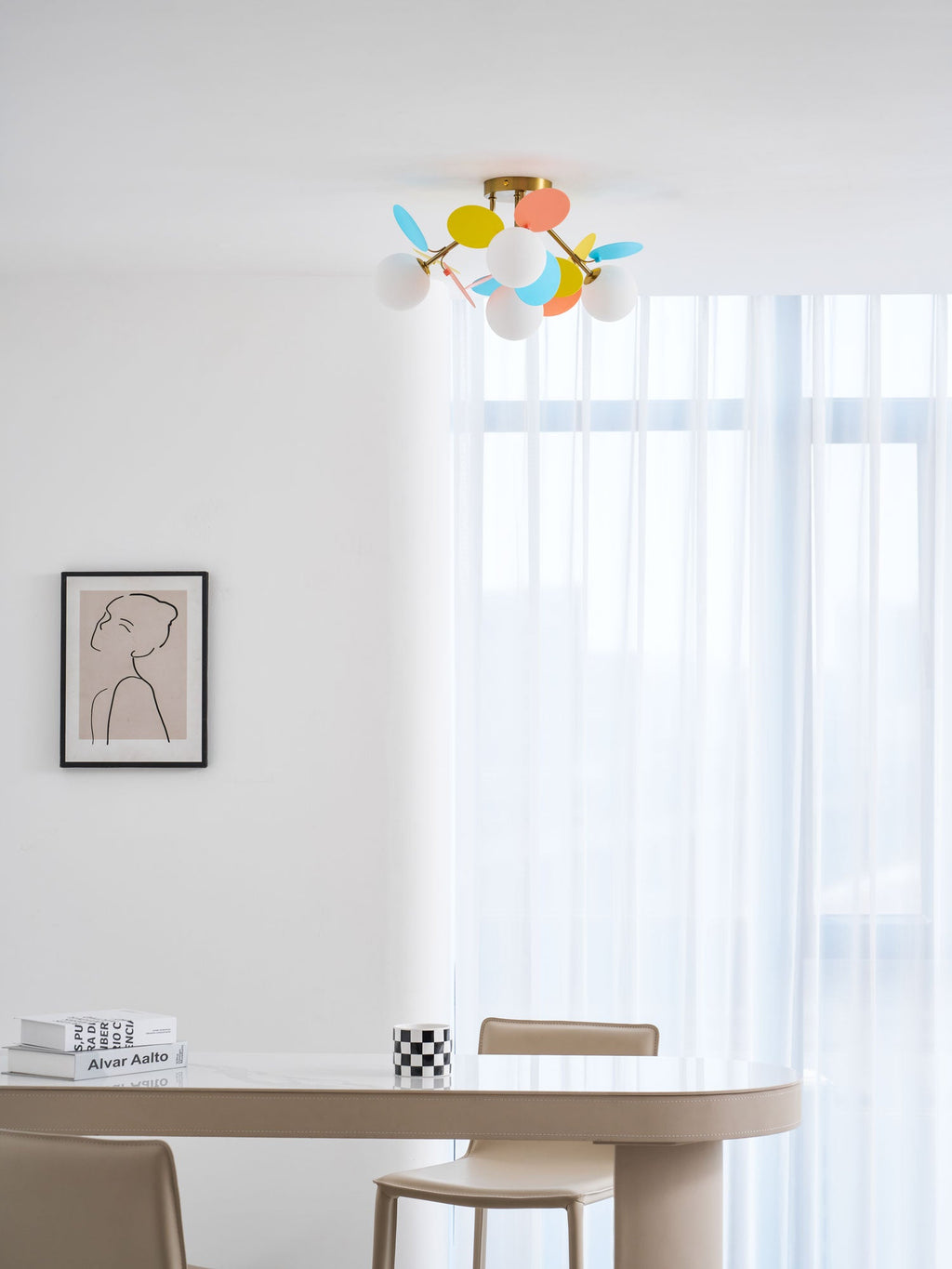 Loftlampe, Macaron akrylbladskiver, G9 pastel, 1/4/6/8 hoveder