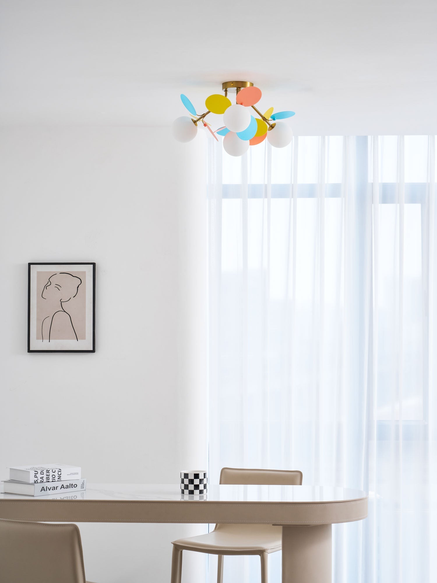 Loftlampe, Macaron akrylbladskiver, G9 pastel, 1/4/6/8 hoveder