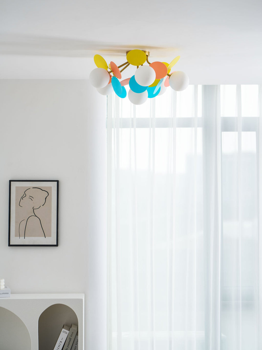Loftlampe, Macaron akrylbladskiver, G9 pastel, 1/4/6/8 hoveder