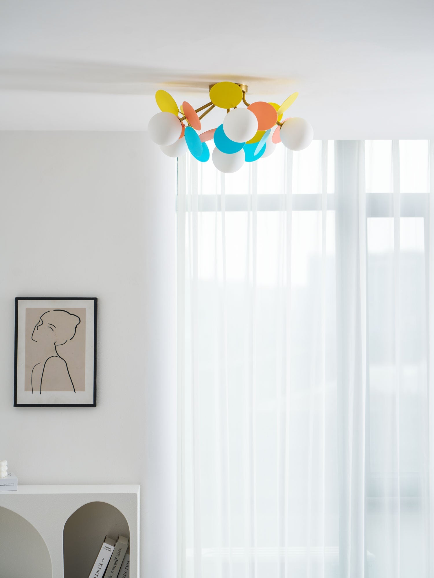 Loftlampe, Macaron akrylbladskiver, G9 pastel, 1/4/6/8 hoveder