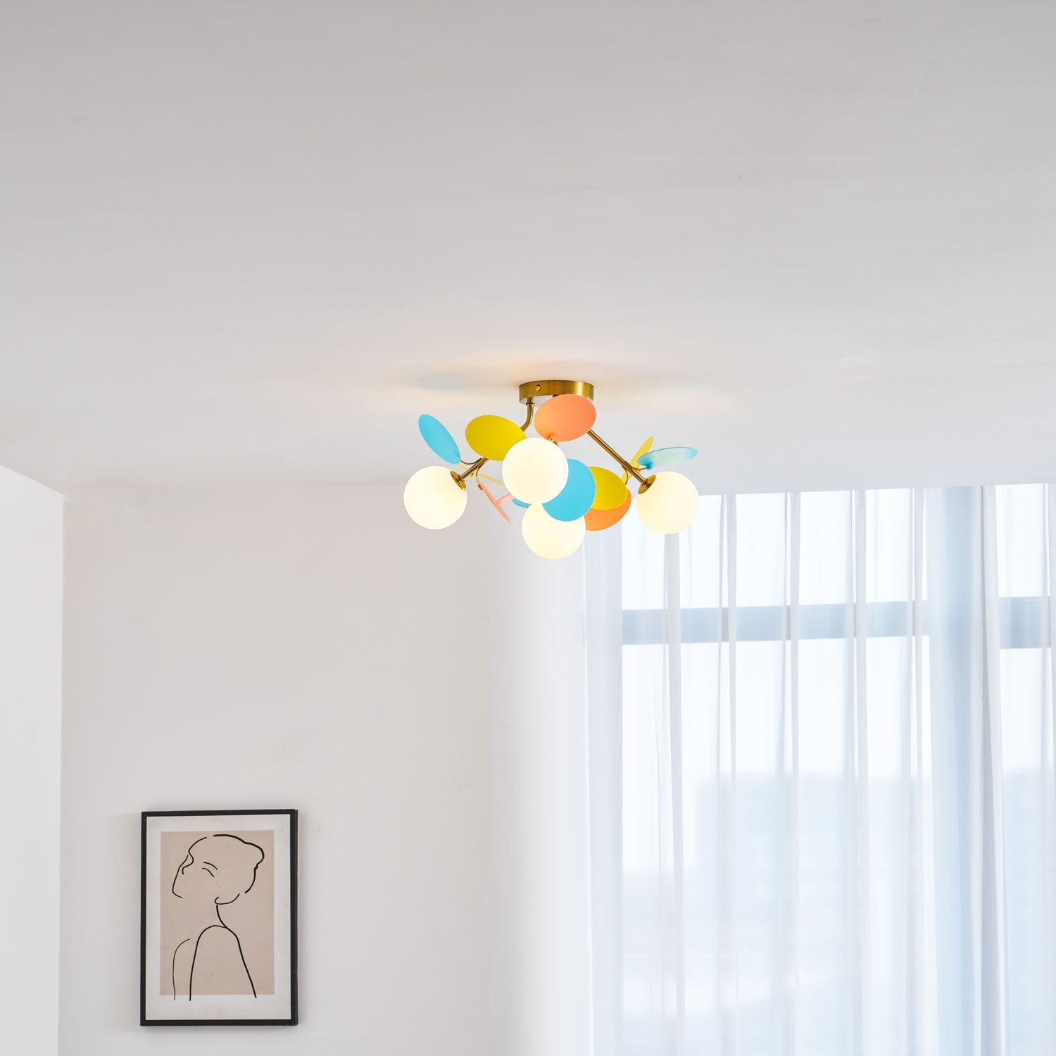 Loftlampe, Macaron akrylbladskiver, G9 pastel, 1/4/6/8 hoveder