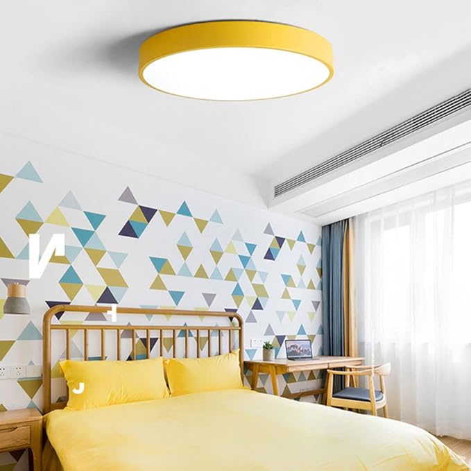 12-Inch Round Metal Ceiling Light With Flush Mount Design