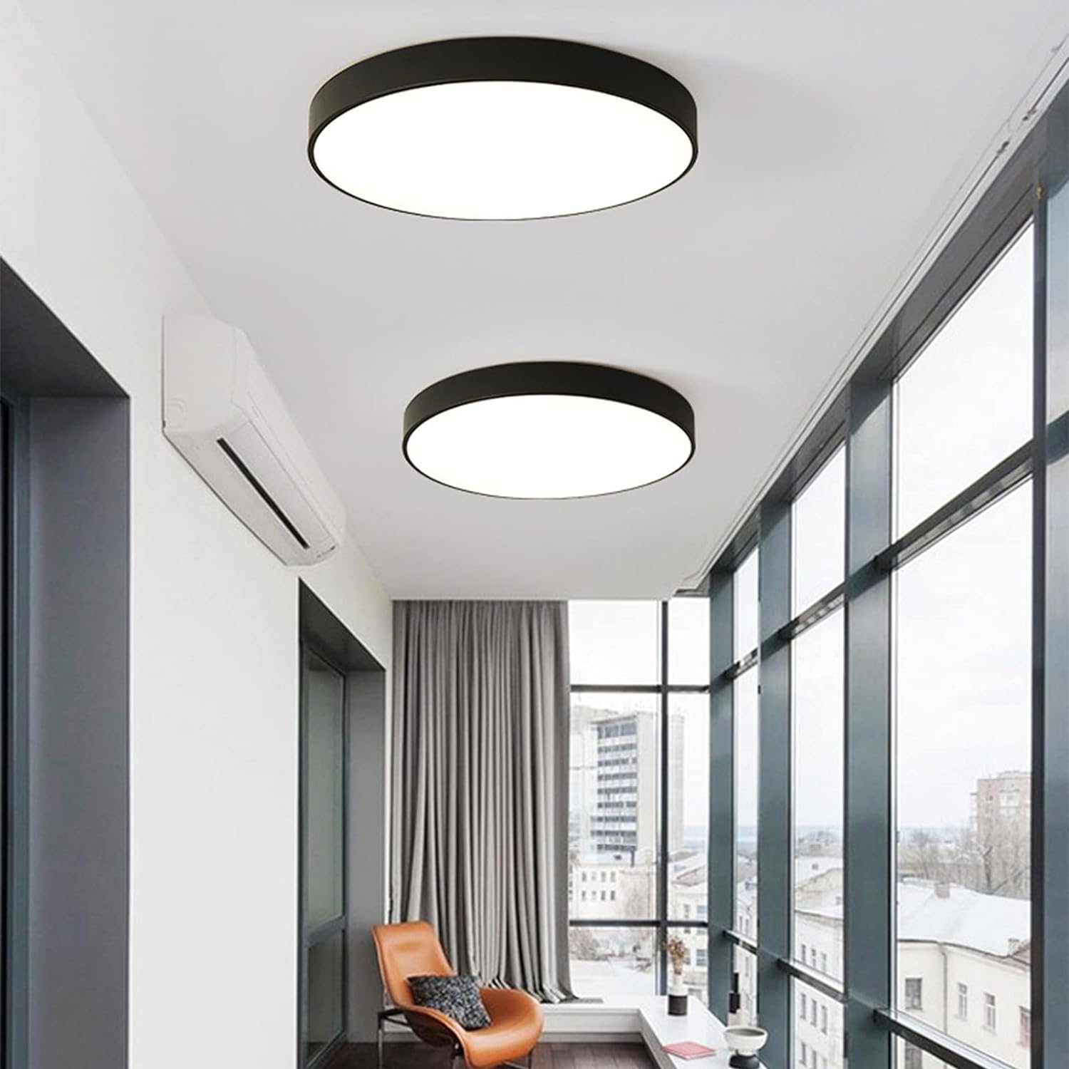 12-Inch Round Metal Ceiling Light With Flush Mount Design