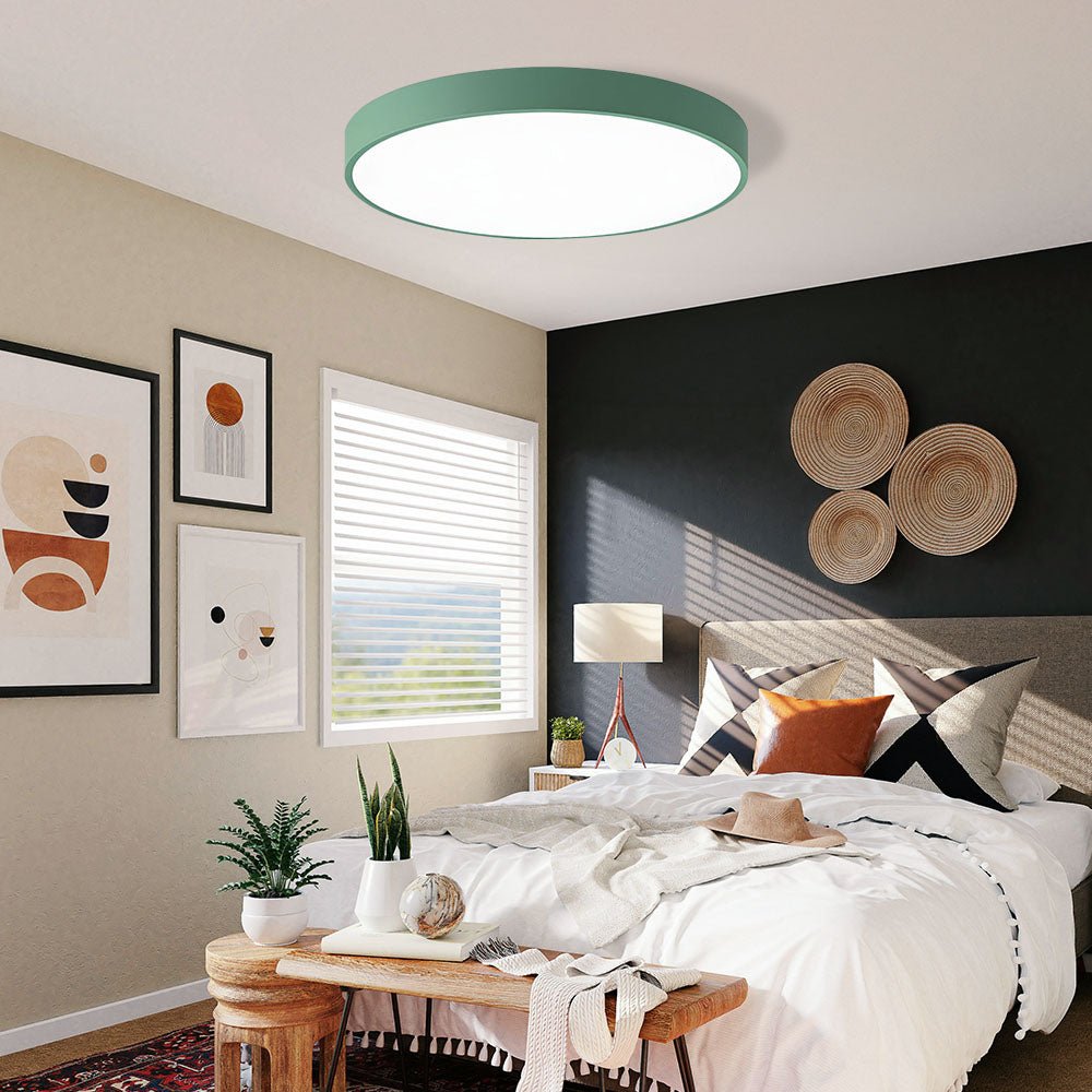 12-Inch Round Metal Ceiling Light With Flush Mount Design