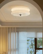 12-Inch Diameter Ceiling Fixture With Tiered Metal Construction