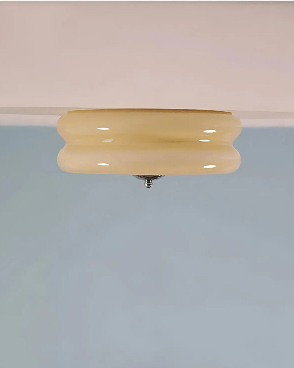12-Inch Diameter Ceiling Fixture With Tiered Metal Construction