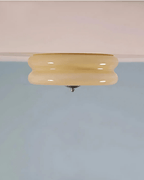 12-Inch Diameter Ceiling Fixture With Tiered Metal Construction