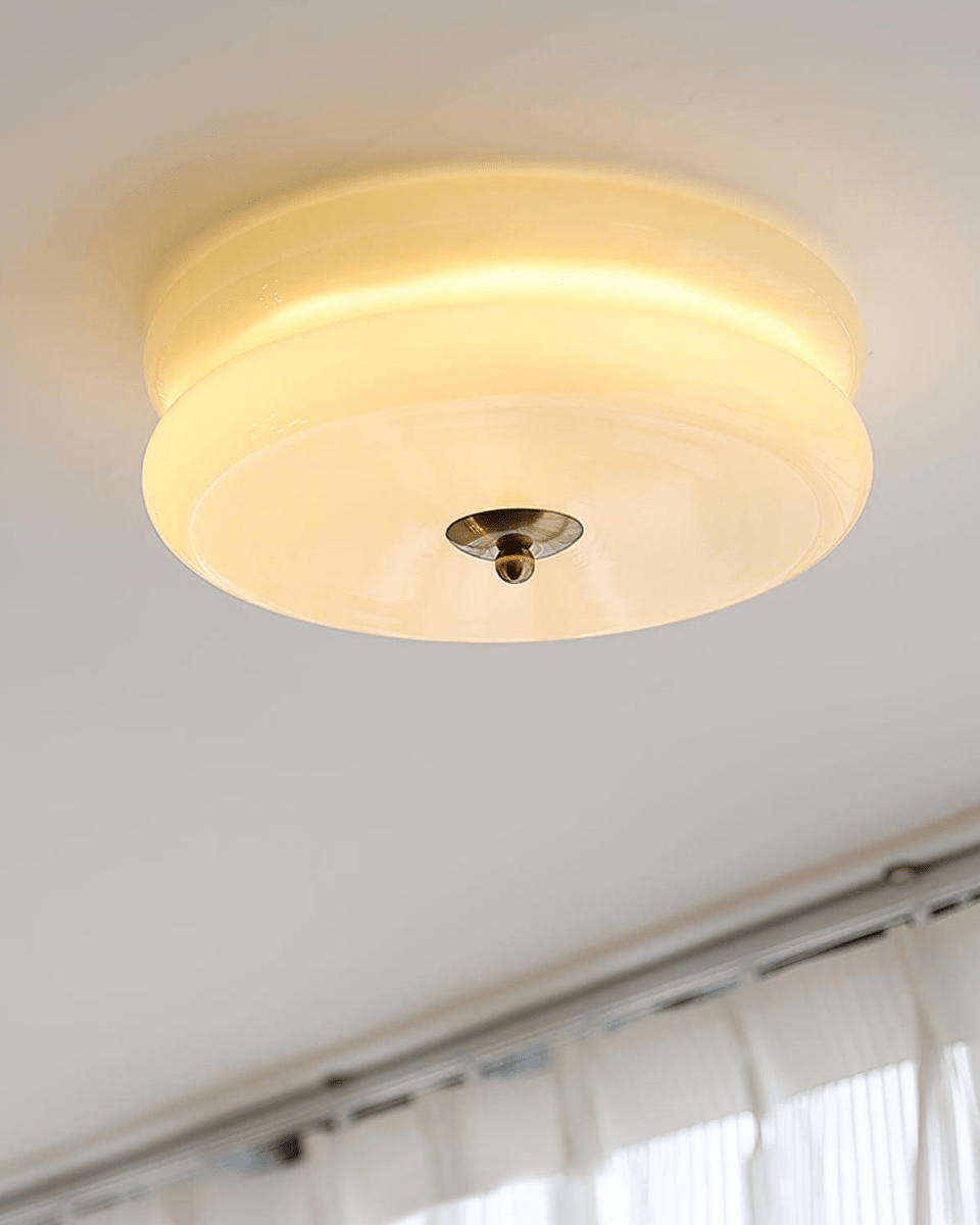 12-Inch Diameter Ceiling Fixture With Tiered Metal Construction