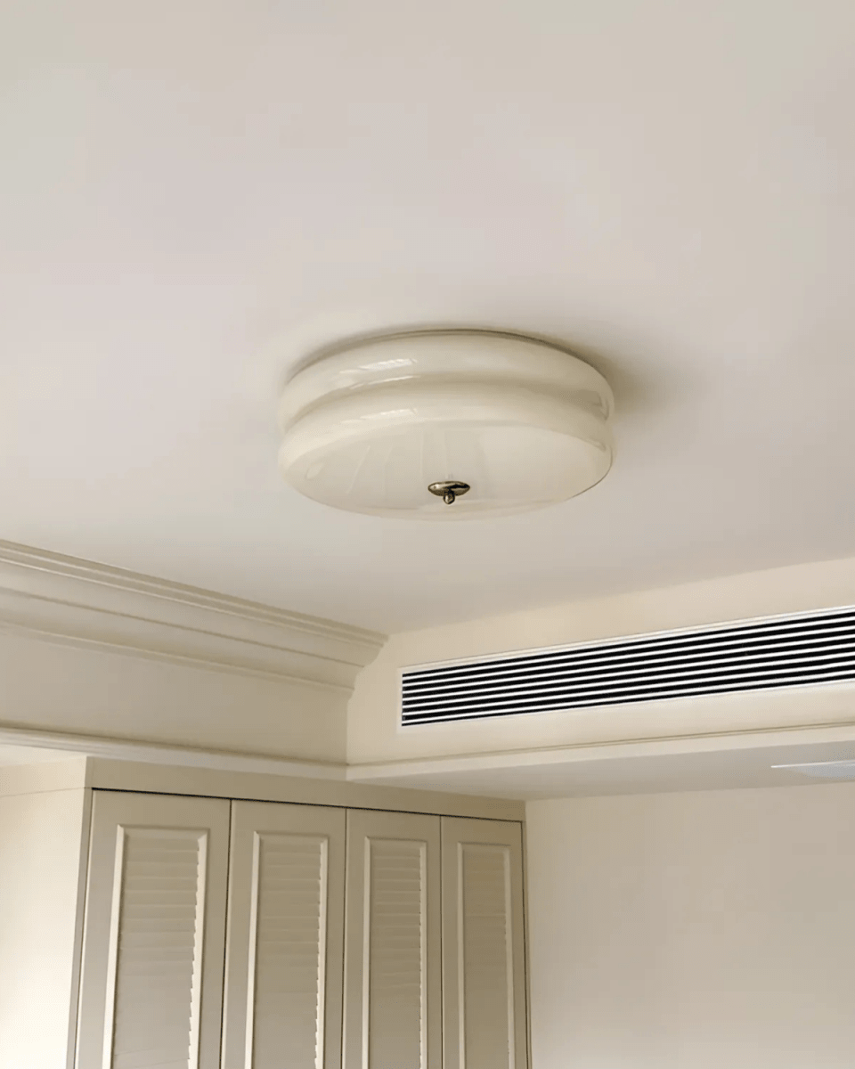 12-Inch Diameter Ceiling Fixture With Tiered Metal Construction