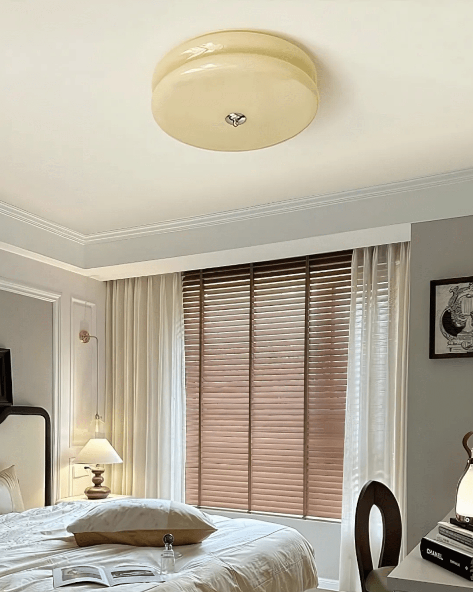 12-Inch Diameter Ceiling Fixture With Tiered Metal Construction