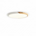 Circular Wood And Metal LED Flush Mount Overhead Light Fixture