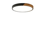 Circular Wood And Metal LED Flush Mount Overhead Light Fixture