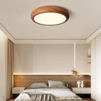 12-Inch Round Wood Frame Ceiling Light With Acrylic Diffuser And Modern Design