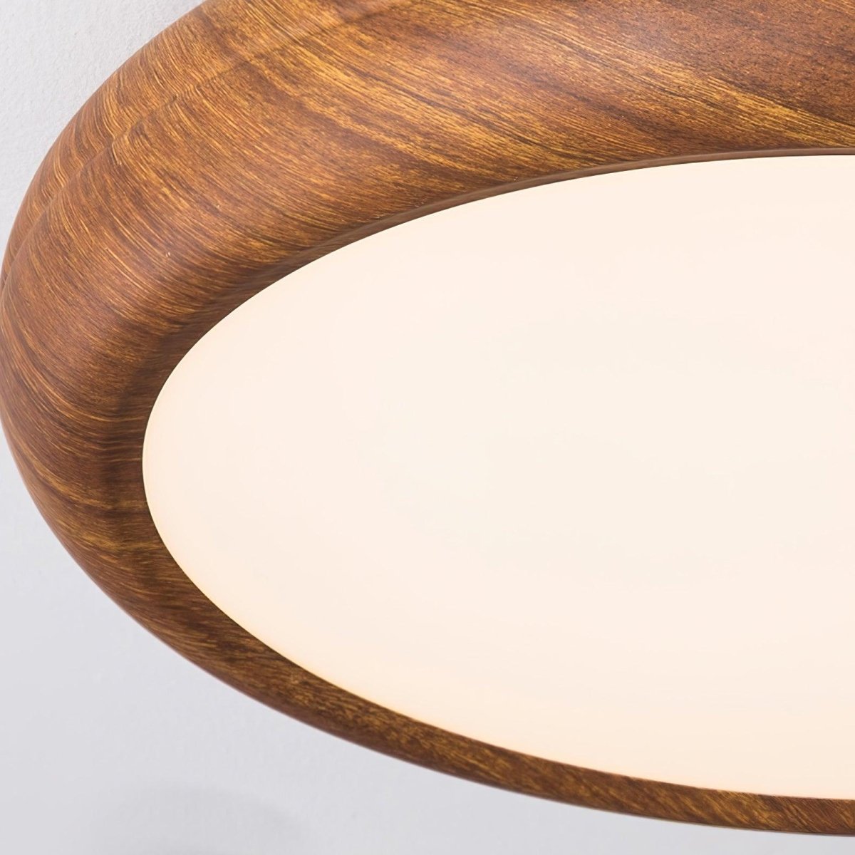 12-Inch Round Wood Frame Ceiling Light With Acrylic Diffuser And Modern Design