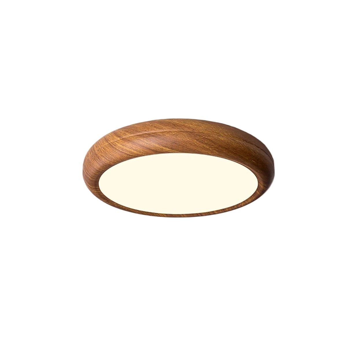 12-Inch Round Wood Frame Ceiling Light With Acrylic Diffuser And Modern Design