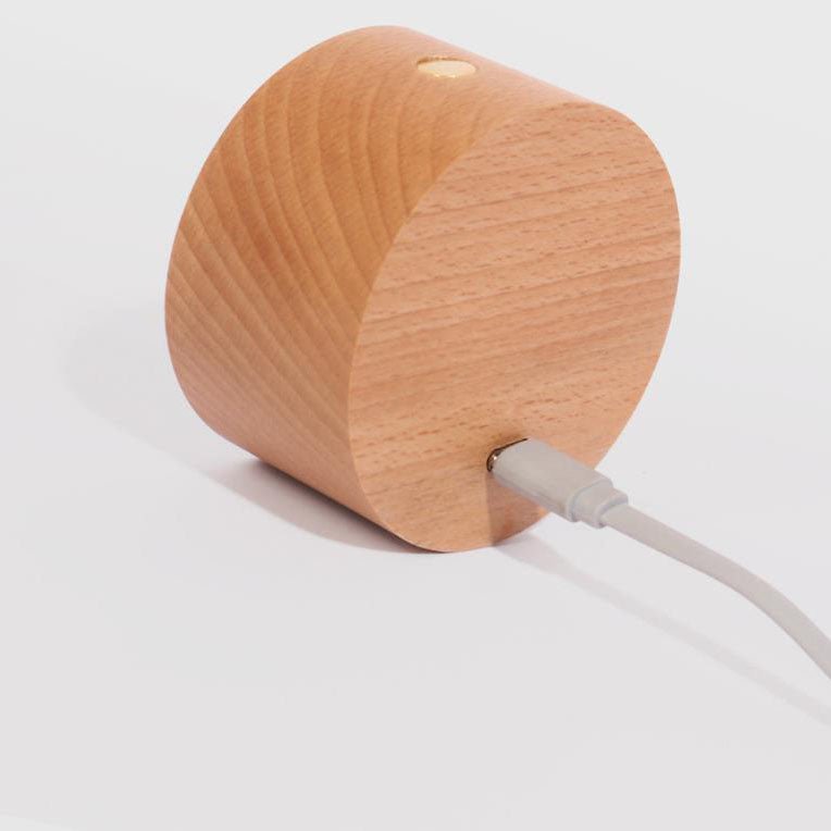 Round Wood LED Wall Sconce With Minimalist One Light Design And Warm Glow