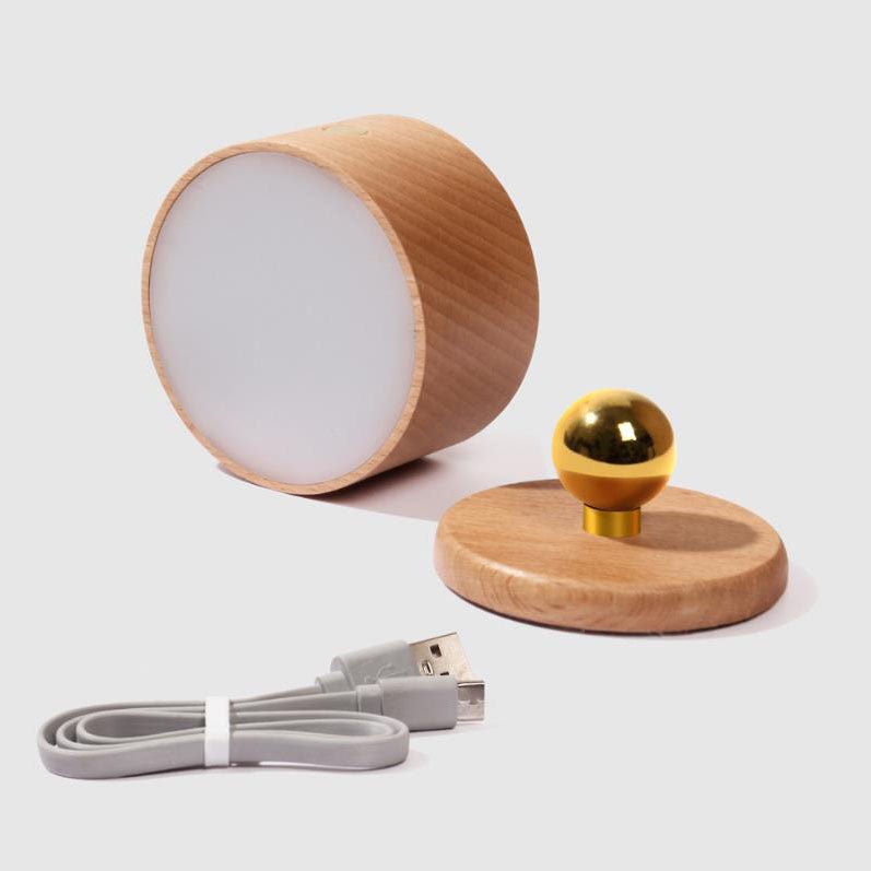 Round Wood LED Wall Sconce With Minimalist One Light Design And Warm Glow