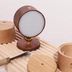 Round Wood LED Wall Sconce With Minimalist One Light Design And Warm Glow