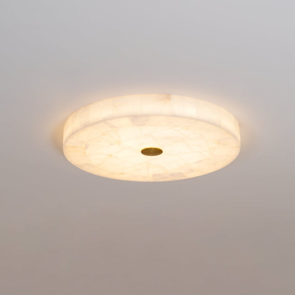 Alabaster Flush Mount Ceiling Light, Mosaic Stone, Integrated LED