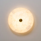 Alabaster Flush Mount Ceiling Light, Mosaic Stone, Integrated LED