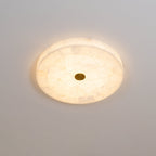 Alabaster Flush Mount Ceiling Light, Mosaic Stone, Integrated LED