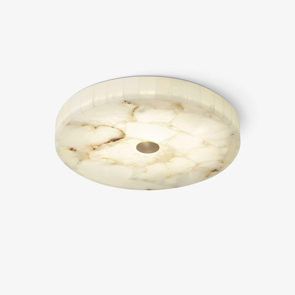 Alabaster Flush Mount Ceiling Light, Mosaic Stone, Integrated LED