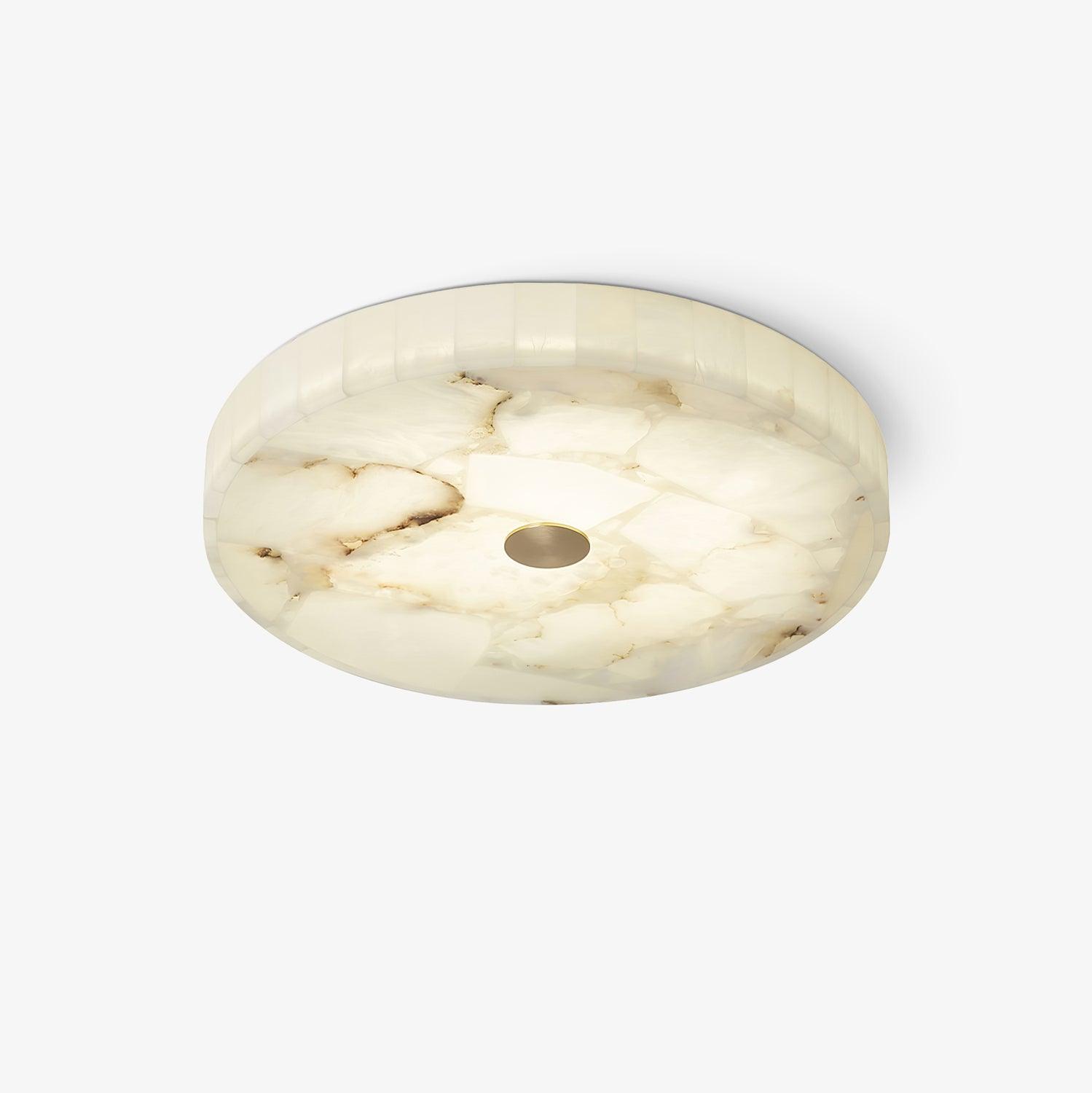 Alabaster Flush Mount Ceiling Light, Mosaic Stone, Integrated LED