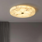 Alabaster Flush Mount Ceiling Light, Mosaic Stone, Integrated LED