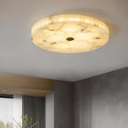 Alabaster Flush Mount Ceiling Light, Mosaic Stone, Integrated LED