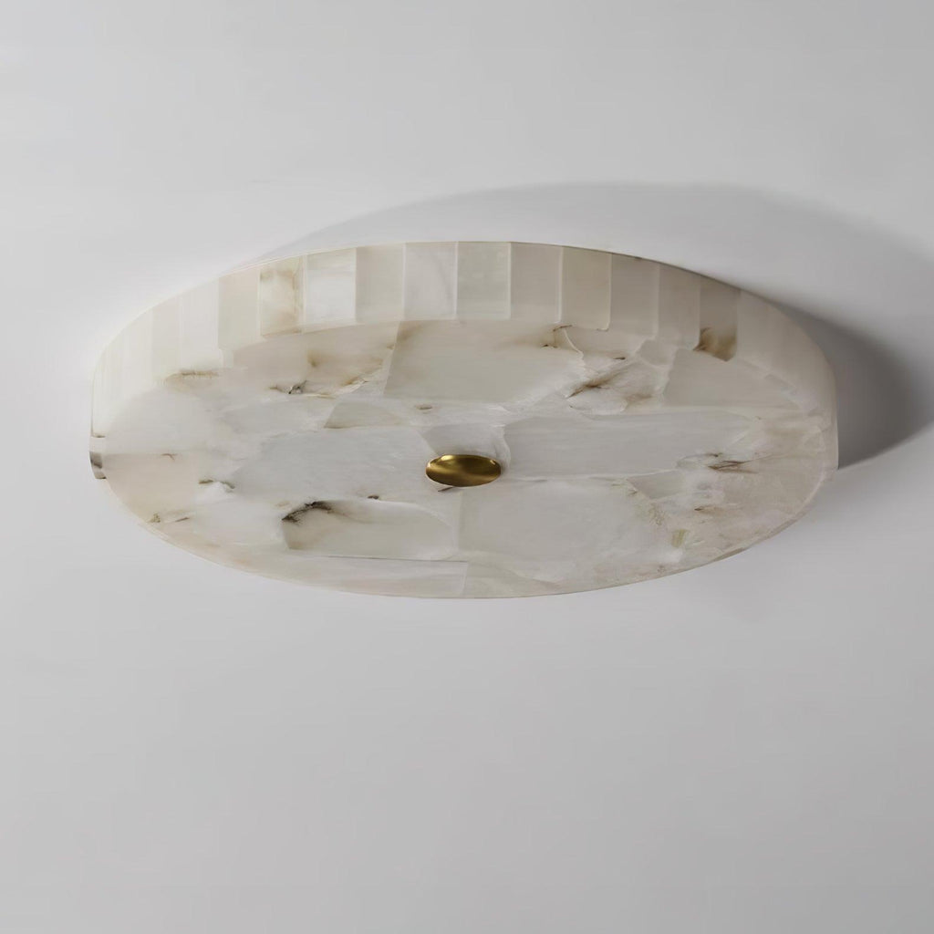 Alabaster Flush Mount Ceiling Light, Mosaic Stone, Integrated LED