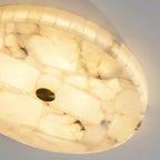 Alabaster Flush Mount Ceiling Light, Mosaic Stone, Integrated LED