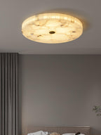 Alabaster Flush Mount Ceiling Light, Mosaic Stone, Integrated LED