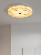 Alabaster Flush Mount Ceiling Light, Mosaic Stone, Integrated LED