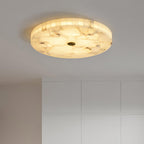 Alabaster Flush Mount Ceiling Light, Mosaic Stone, Integrated LED