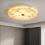 Alabaster Flush Mount Ceiling Light, Mosaic Stone, Integrated LED