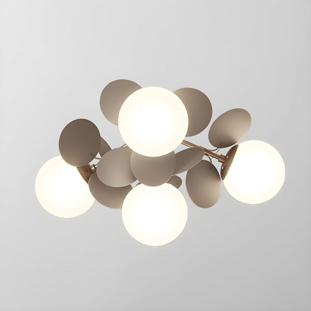 Macaron ceiling lamp with colorful discs in a living space