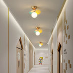 Macaron ceiling lamp with colorful discs in a styled room