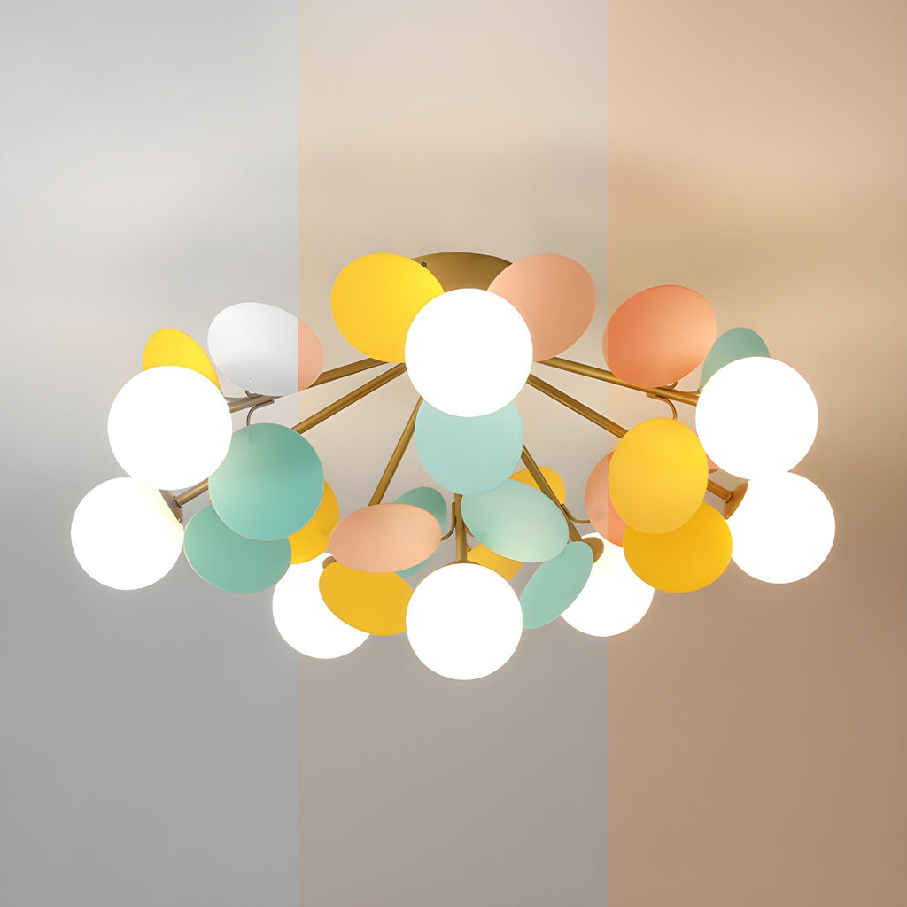 Loftlampe, Macaron akrylbladskiver, G9 pastel, 1/4/6/8 hoveder