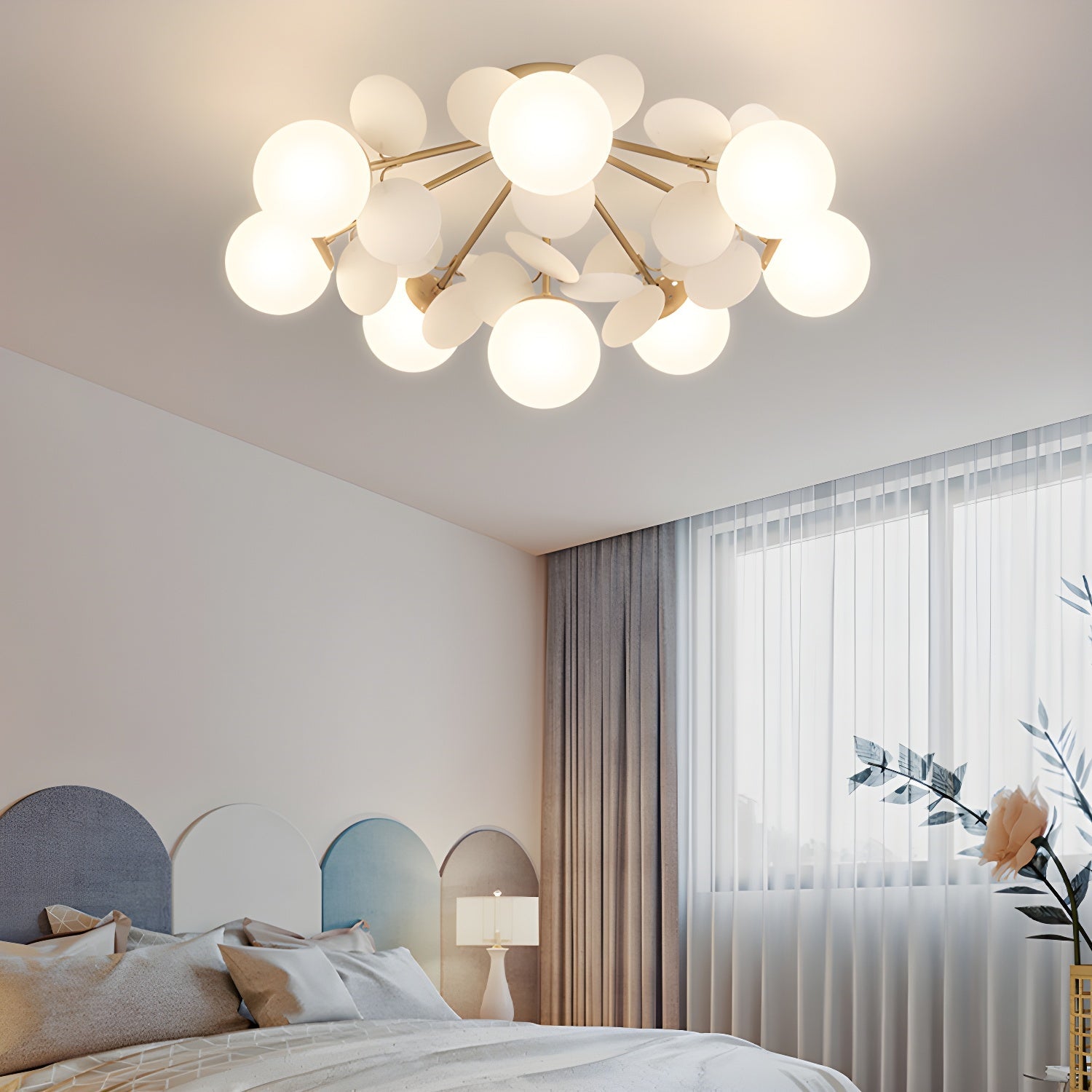 Macaron ceiling lamp shown at an angle with discs visible