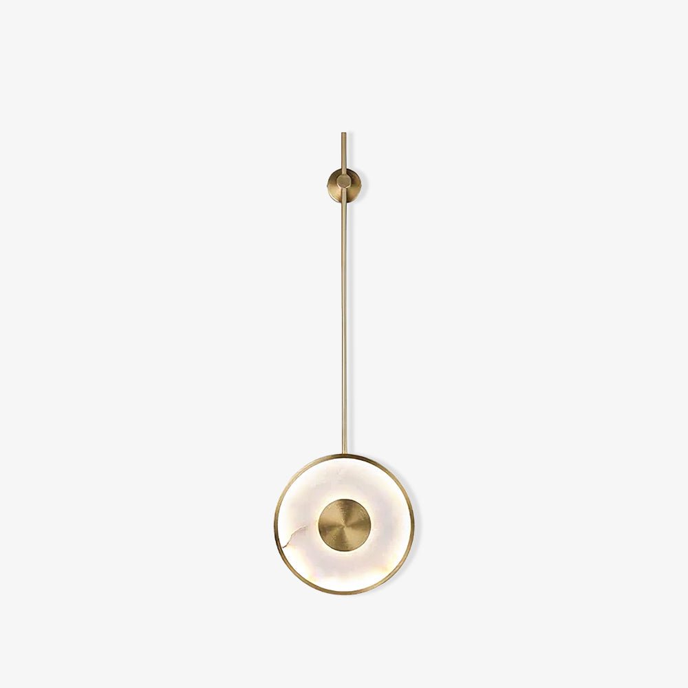 The short-rod version on white, disc close beneath the round brass wall plate.