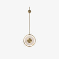 The same fixture on white, brass centre boss set into the round alabaster face.