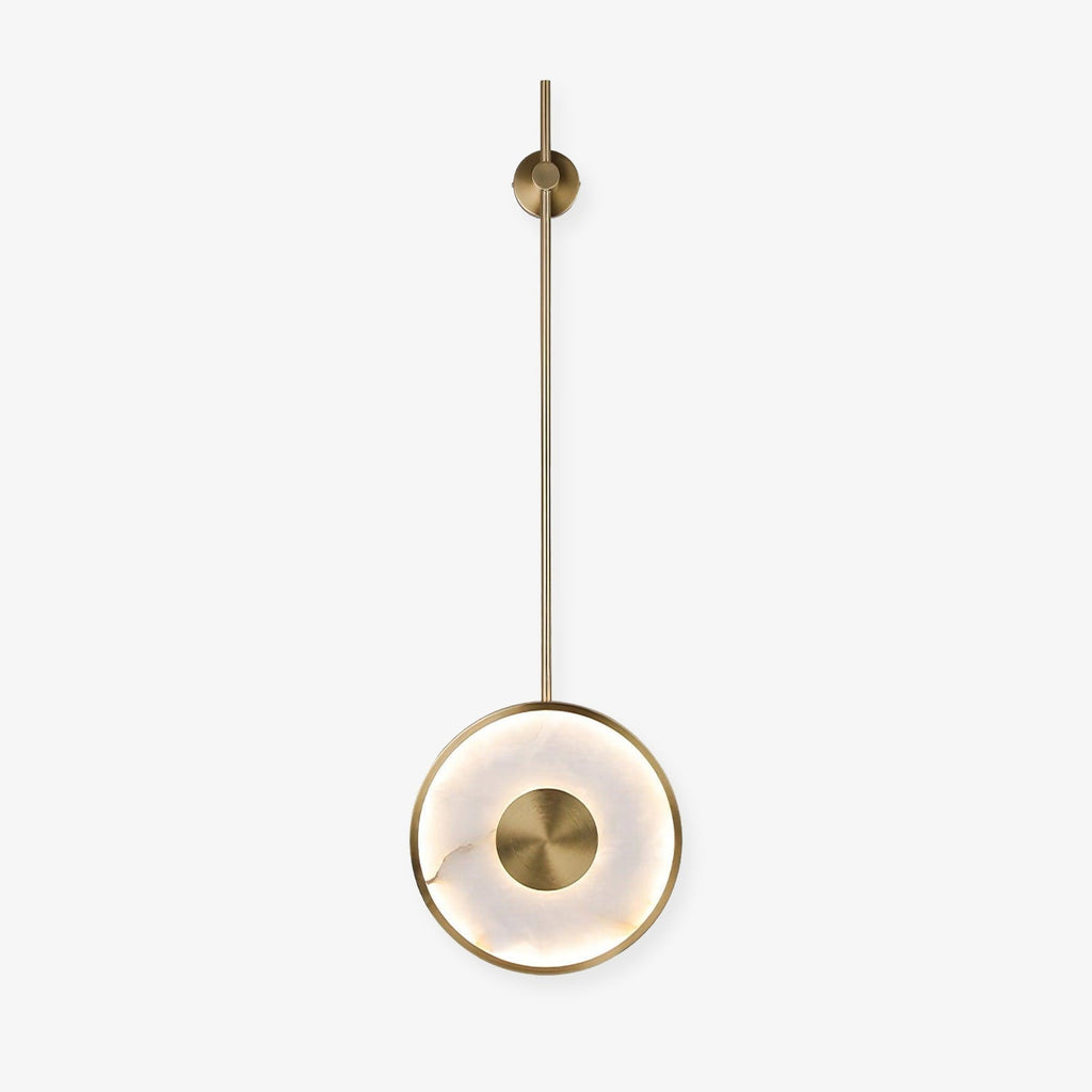 The longer-rod version on white, the disc hanging well below its wall mount.