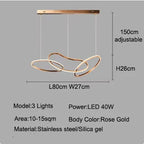 LEDペンダントライト器具、リモコンカラーコントロール付き調光可能マルチライト